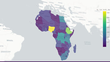 Bunte Karte von Afrika