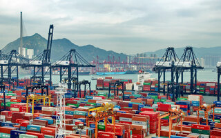  Containers at Hong Kong commercial port