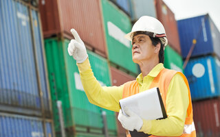 chinese dock warehouse worker