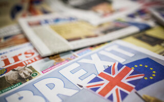 Newspaper with Brexit headline