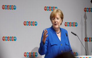 Angela Merkel on stage 