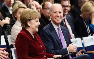 Angela Merkel and Jo Biden at Munich security conference