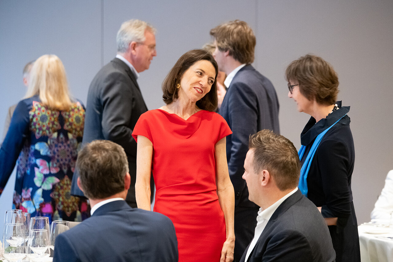 Laurence Boone in conversation with attendees