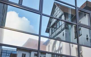 Kiel Institute reflection on glass facade