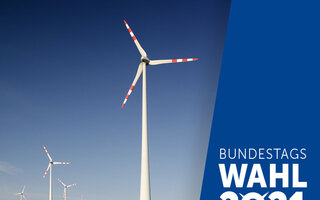 Windmühlen mit Bundestagswahl-Visual