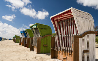 Beach chairs on the German island Föhr
