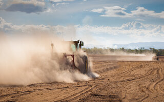 Tractor doing field work