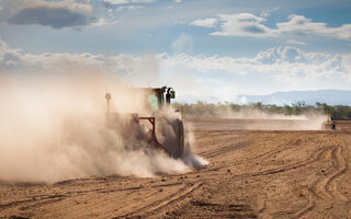 Tractor doing field work
