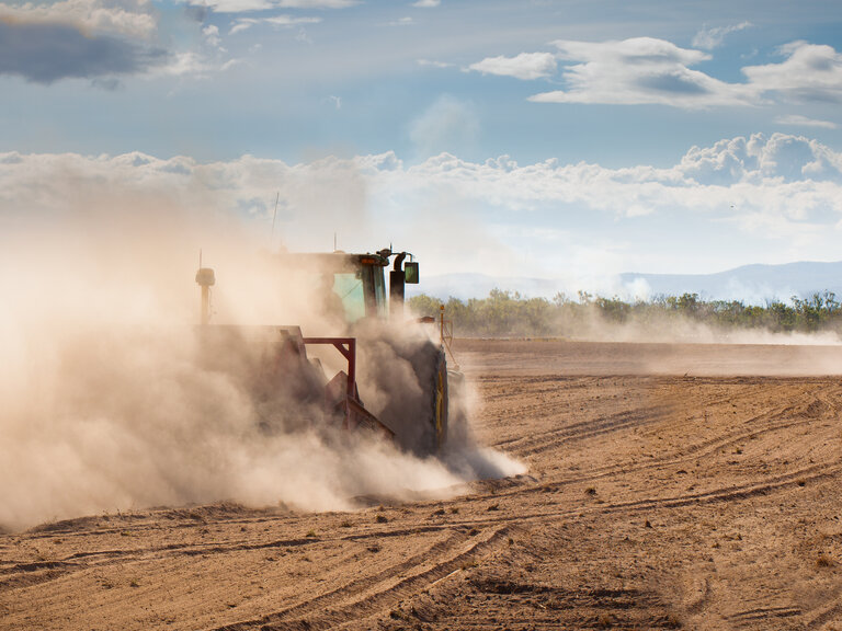 Tractor doing field work