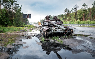 Russian tank destroyed