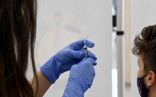 man getting vaccinated against covid19