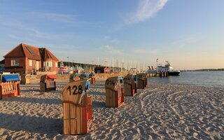 Fähranleger und Strand in Laboe, Deutschland