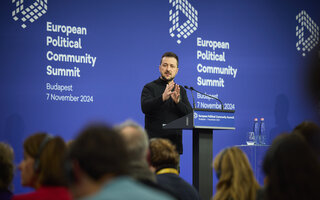 Ukraine President Selenskyj at the European Political Community Summit, Budapest, 7 November 2024