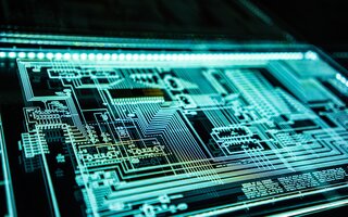 Digital view of a computer chip