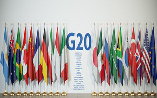 Row from flags of members of G20 Group of Twenty and list of countries