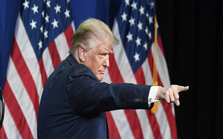 Donald Trump on stage